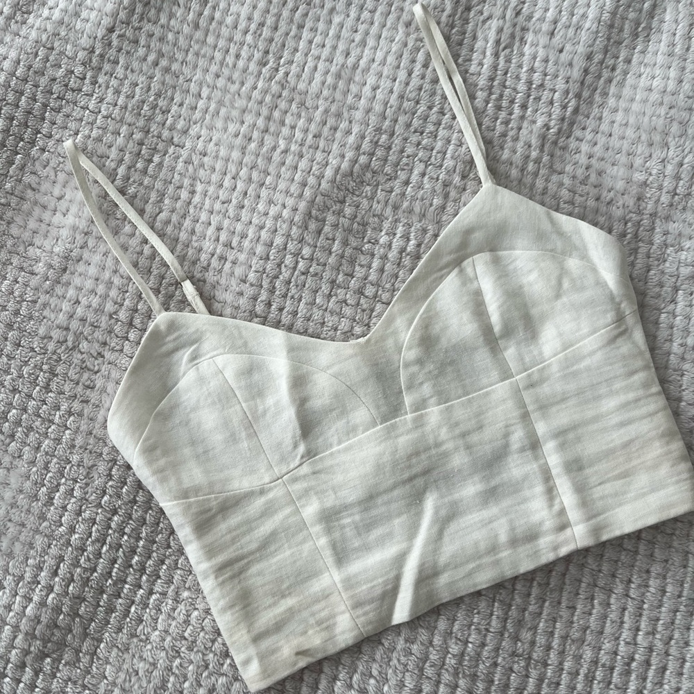 Bershka white crop top